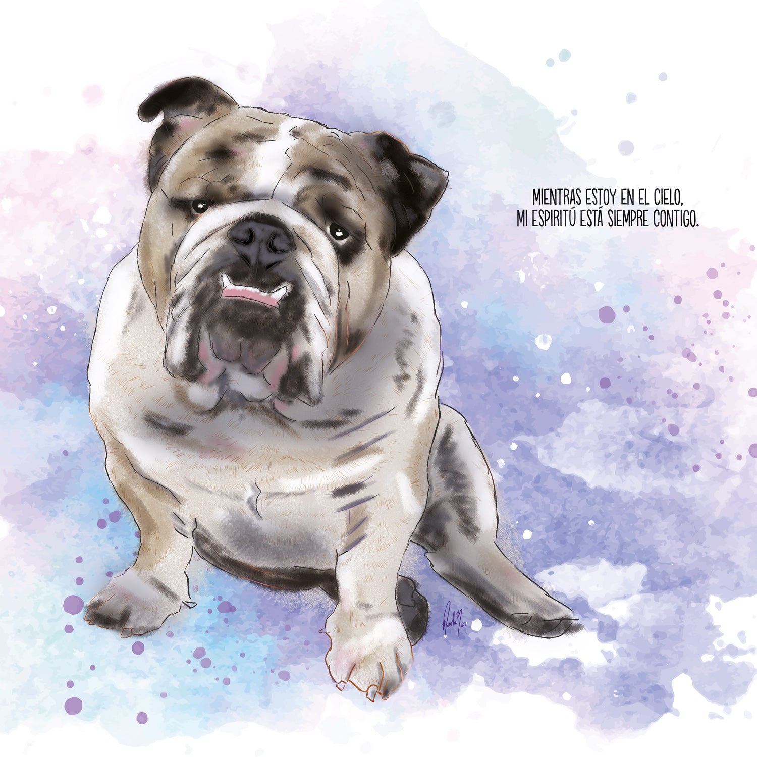 Imagen de ilustración personalizada de mascota Bulldog 